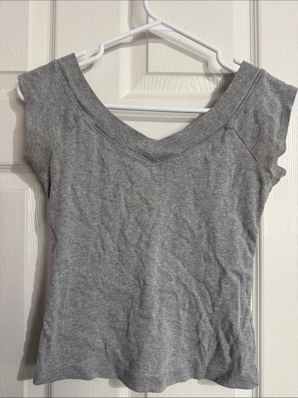 Versatile Gray V-Neck Tank Top